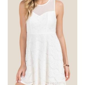 NWT Francesca’s Swiss Dot White Lace Dress